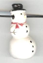 1 29x14mm Large Ceramic Snowman Bead